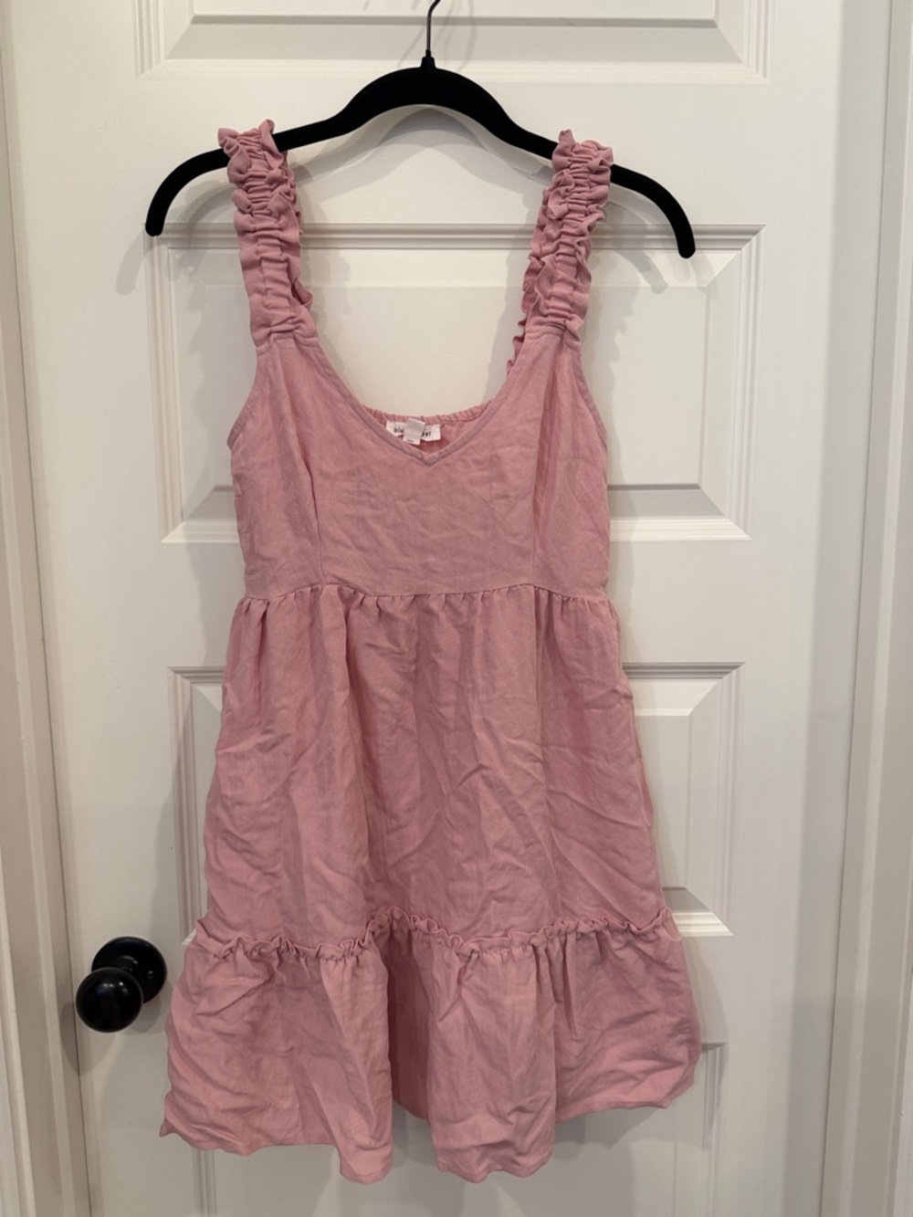 Blu Pepper Pink Ruffle Strap Mini Dress